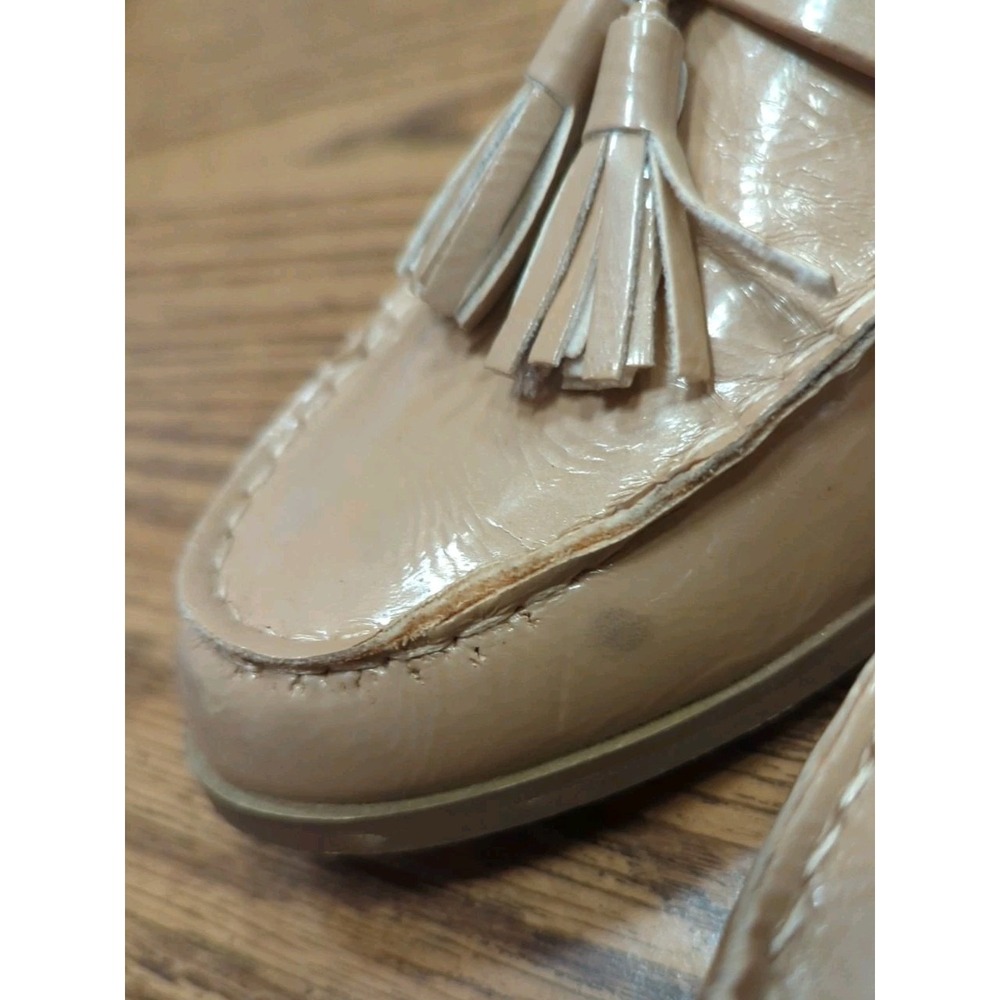 Moow Women's Shiny Tan Tassels Natural Slip-On Loafer Size US 9 (41) READ! - Picture 7 of 15